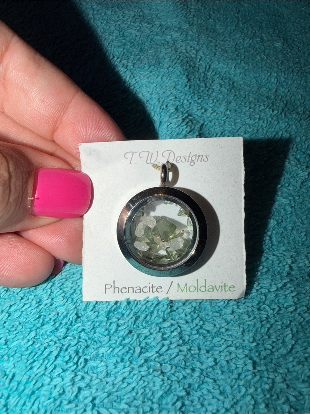 T.W. Designs Moldavite & Phenacite Pendant
